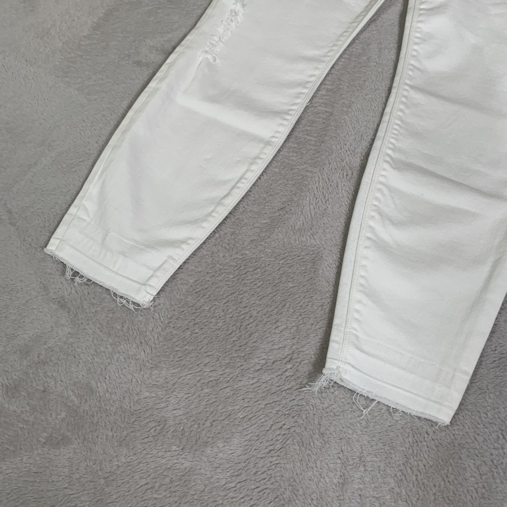 Spanx Distressed Skinny Jeans Womens Medium White Mid Rise Shaping Stretch NEW - Picture 5 of 16